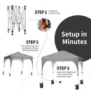 8' x 8' Outdoor Pop Up Tent Canopy Camping Sun Shelter with Roller Bag-Gray