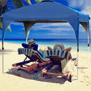 10' x 10' Outdoor Pop-up Camping Canopy Tent with Roller Bag-Blue
