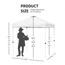 6.6' x 6.6' Outdoor Pop Up Camping Canopy Tent with Roller Bag-White