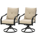 Set of 2 Patio Swivel Dining Chairs with Cushions