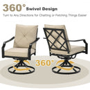 Set of 2 Patio Swivel Dining Chairs with Cushions