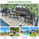 4-Piece Outdoor Furniture Set for Backyard and Poolside-Gray