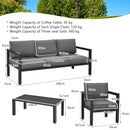 4-Piece Outdoor Furniture Set for Backyard and Poolside-Gray