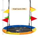 4 Inch Flying Saucer Tree Swing with Hanging Straps Monkey-Yellow