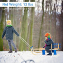 Folding Snowsled Portable Steering Slider with Pulling Rope and Metal Rail