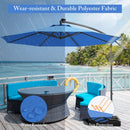 10' Patio Outdoor Sunshade Hanging Umbrella without Weight Base-Blue