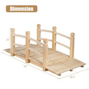 5' Wooden Garden Bridge Arc Stained Finish Footbridge Decorative