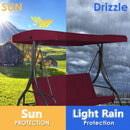 3 Seats Converting Outdoor Swing Canopy Hammock with Adjustable Tilt Canopy-Wine