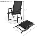 4-Pack Patio Folding Chairs Portable for Outdoor Camping-Black
