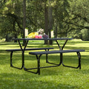 Picnic Table Bench Set for Outdoor Camping -Black
