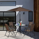 4 pcs Folding Sling Chairs with Steel Armrest and Adjustable Back