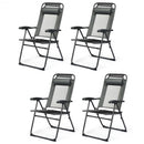 4 Pcs Patio Garden Adjustable Reclining Folding Chairs with Headrest-Gray