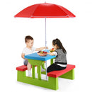 Kids Picnic Folding Table and Bench with Umbrella