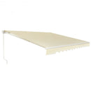 12' x 10' Retractable Patio Awning Aluminum Sunshade Shelter-Beige