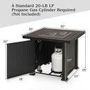 30" 50000 BTU Square Propane Gas Fire Pit Table with Table Cover