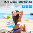 7.2 FT Portable Outdoor Beach Umbrella with Sand Anchor and Tilt Mechanism for  Poolside and Garden-Blue