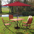 9FT Patio Solar Umbrella LED Patio Market Steel Tilt W- Crank Outdoor New-Burgundy