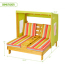 Kids Lounge Patio Lounge Chair with Cup Holders and Awning