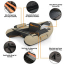 Inflatable Fishing Float Tube with Pump Storage Pockets and Fish Ruler-Beige