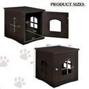 Side Table Nightstand Decorative Cat House-Brown