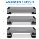 35" Aerobic Cardio Adjustable Exercise Stepper with Risers