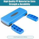 26" Height Adjustable Aerobic Exercise Step Deck with Risers and Non-Slip Surface-Blue