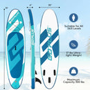 10 ft Inflatable Stand Up Paddle Board 6Inch Thick with Backpack Leash Aluminum Paddle