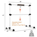 4 Ft Portable Freestanding Stable Construction Pilates Ballet Barre with Double Dance Bar-Silver Gray