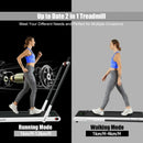2-in-1 Folding Treadmill with Remote Control and LED Display-White