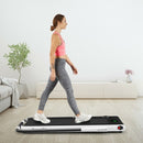 2-in-1 Folding Treadmill with Remote Control and LED Display-White