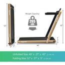 2 in 1 Folding Treadmill with Bluetooth Speaker Remote Control-Yellow