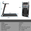 Folding Electric Compact Walking Treadmill with APP Control Speaker-Silver