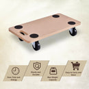 2 Pieces Platform Dolly Rectangle Wood Utility Cart