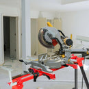 Folding Miter Saw Stand with Heavy Duty Saw Frame-Red