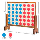 Wooden 4 in a Row Game Toy For Adults Kids with Carrying bag-Natural