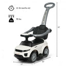 Honey Joy 3 in 1 Ride on Push Car Toddler Stroller Sliding Car with Music-White