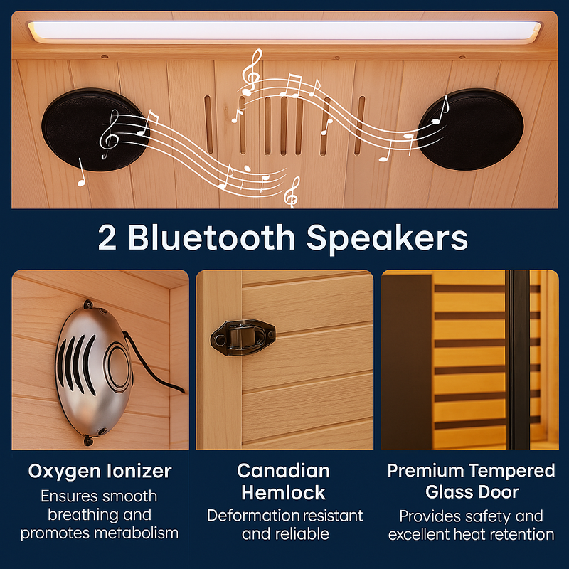 Relaxe Caldera™ Full Spectrum Infrared Sauna With Red Light Therapy Panel