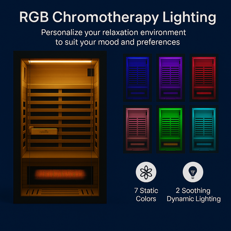 Relaxe Caldera™ Full Spectrum Infrared Sauna With Red Light Therapy Panel