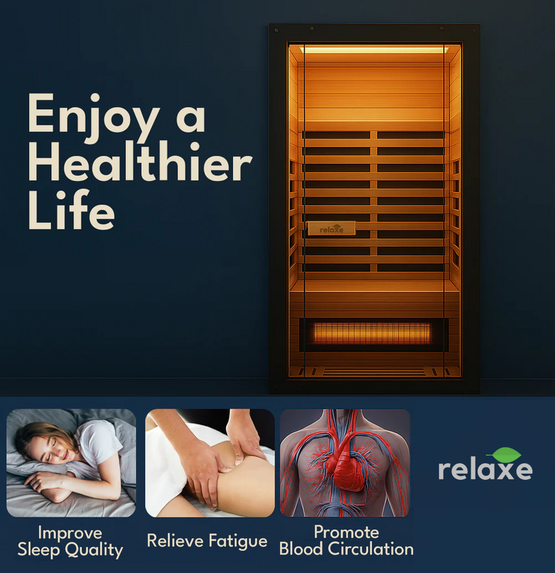Relaxe Caldera™ Full Spectrum Infrared Sauna With Red Light Therapy Panel