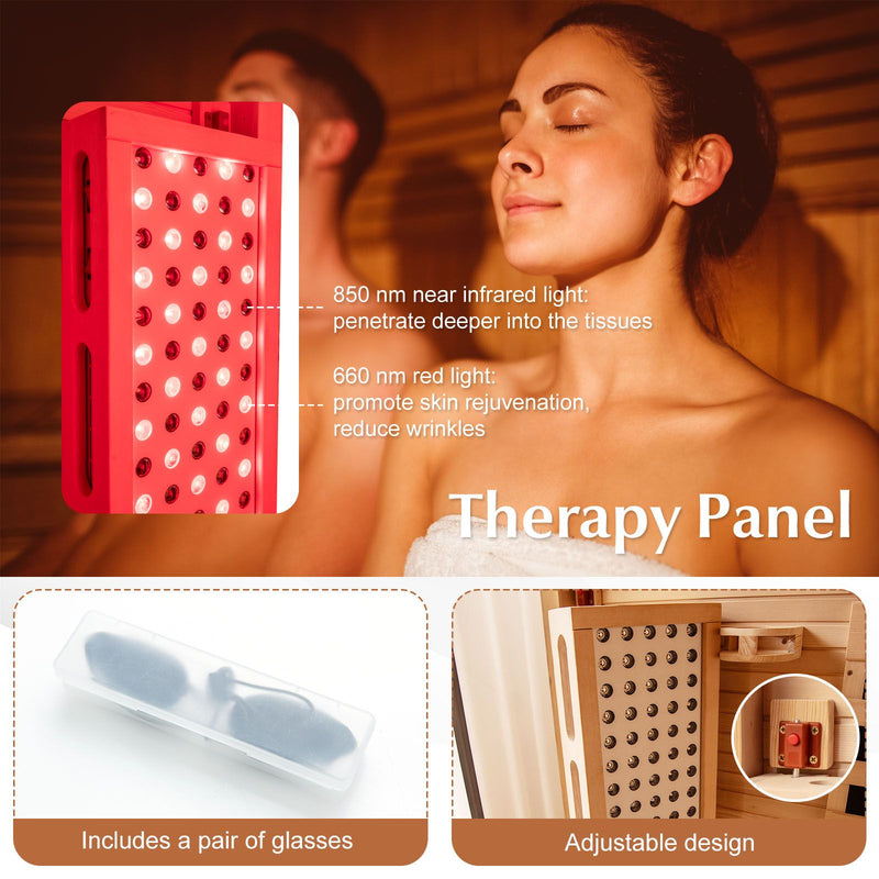 Relaxe Caldera™ Full Spectrum Infrared Sauna With Red Light Therapy Panel