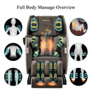 Real Relax Massage Chair, Full Body Zero Gravity Shiatsu Massage Recliner with Bluetooth Heat Foot Roller, FAVOR-03 Plus(Brown and Khaki) Brown