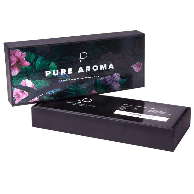 Essential Oils by PURE AROMA 100% Pure Therapeutic Grade Oils kit- Top 6 Aromatherapy Oils Gift Set-6 Pack, 10ML(Eucalyptus, Lavender, Lemon Grass, Orange, Peppermint, Tea Tree)