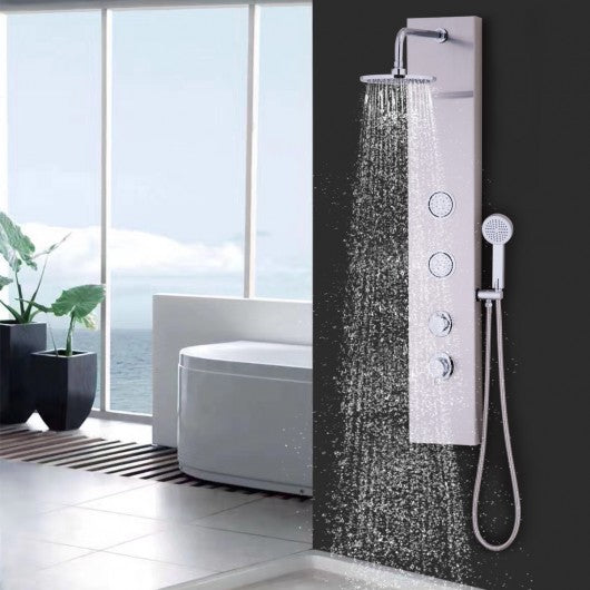 47" Stainless Shower Panel with Massage Jets Hand Shower 