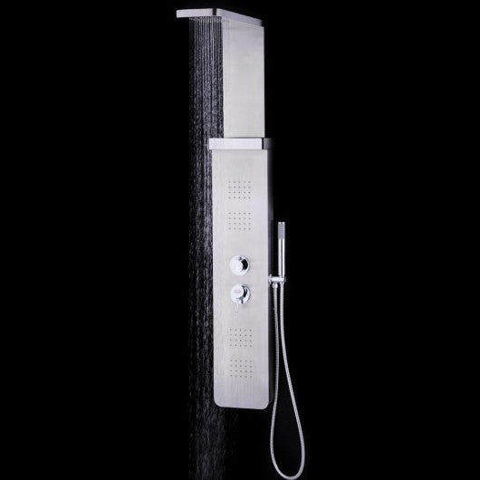59” Stainless Steel Shower Panel with Massage Jets and Hand Shower 