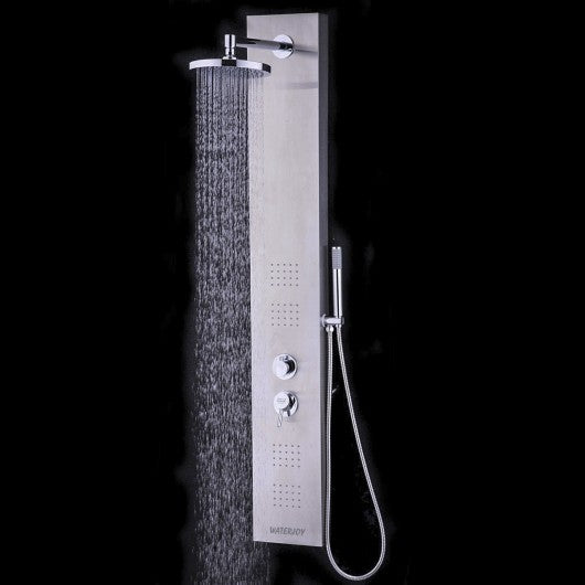 WATERJOY 55" Brushed Stainless Steel Shower Panel w- Hand Shower
