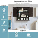 Bathroom Wall Mount Mirror Cabinet Organizer-Brown