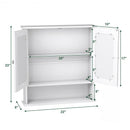 Bathroom Wall Mount Mirror Cabinet Organizer-White