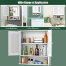 Bathroom Wall Mount Mirror Cabinet Organizer-White