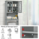 Bathroom Spacesaver Organizer with Adjustable Shelf-Gray