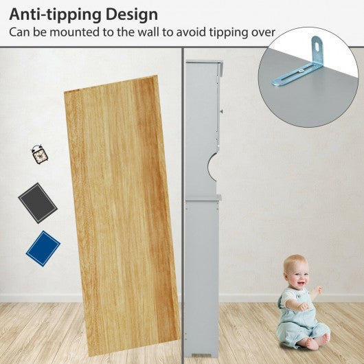 Bathroom Spacesaver Organizer with Adjustable Shelf-Gray